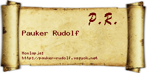 Pauker Rudolf névjegykártya